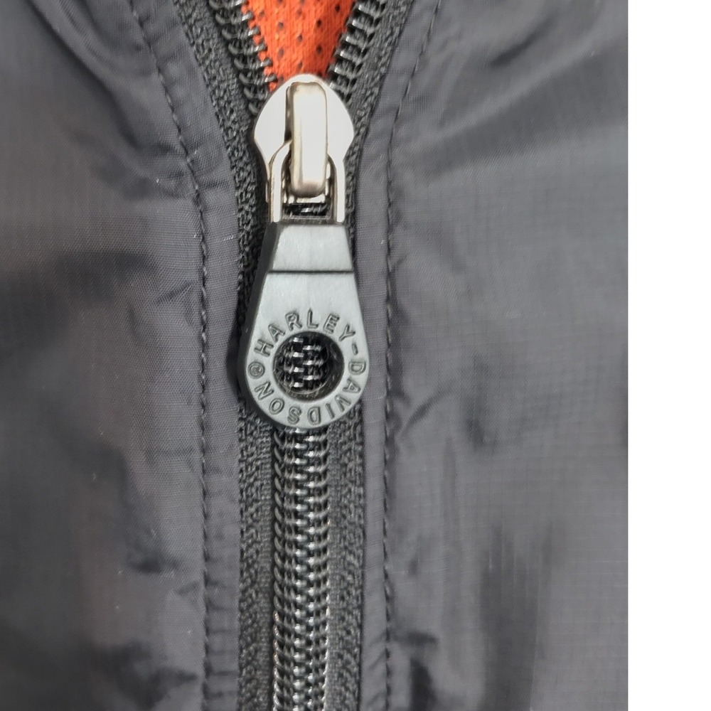 Harley-Davidson Womens Black Orange Hooded Windbreaker Jacket XS 98405-06VW - Picture 3 of 6